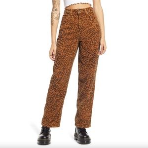 BDG Urban Outfitters Corduroy Leopard Baggy Boyfriend Jeans High Waist NWOT